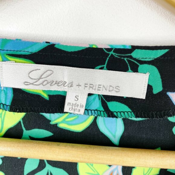 Lovers + Friends Blouse Shirt Top Size Small Floral V Neck Long Sleeve - Picture 2 of 4
